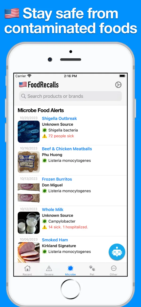 Food Recalls product screenshot 1